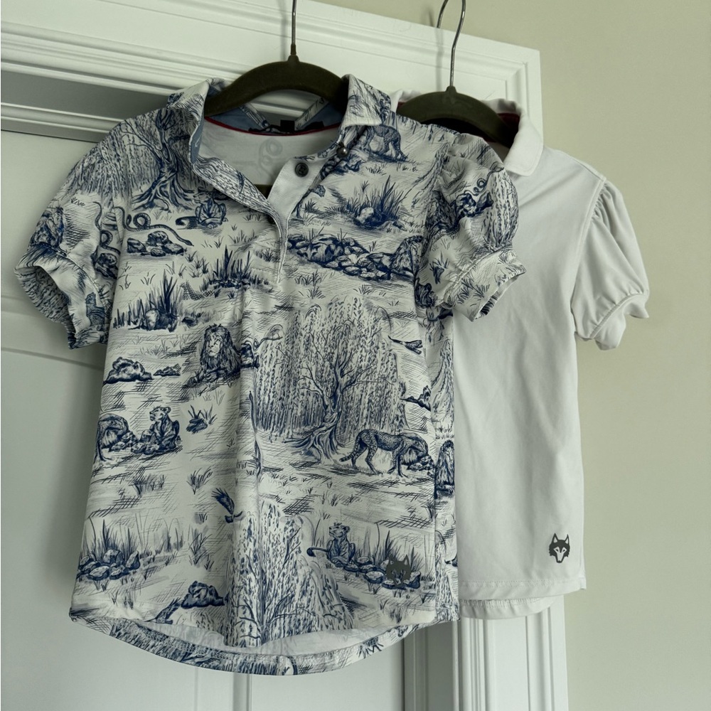 Greyson BUNDLE Girl's Scarlett Huntress Toile Polo size 4 | like new | 2 shirts